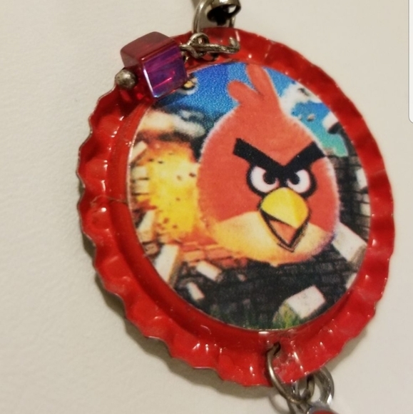 Beaded Angry bird bag charm- set of 2 - Picture 2 of 4